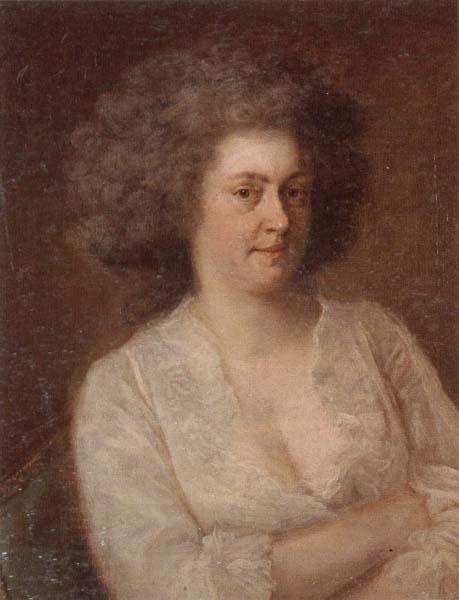 unknow artist Portrait of a lady,half-length,seated,wearing a white dress